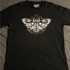 Any Means Neccessary XL Black Moth Graphic T-Shirt